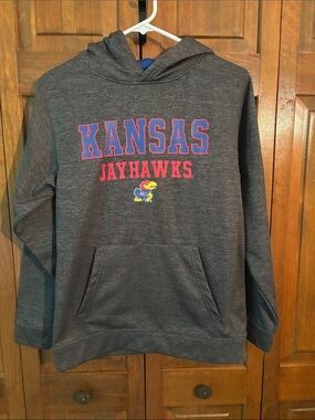 Colosseum Gray Boys(15-17) Kansas Jayhawks Hoodie